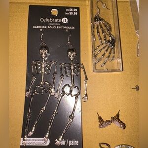 Celebrate It Silver Skeleton Earrings